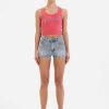 Ed Hardy Womens Triple Heart Denim Jorts Shorts