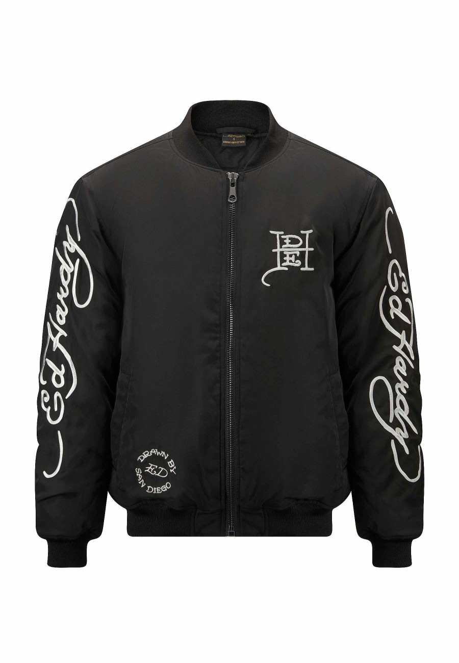 Ed Hardy Mens Dragon-Head-Deh Bomber Jacket