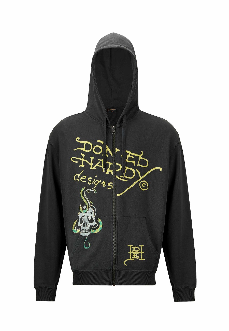 Ed Hardy Mens Eye Ball Zip Through Hoodie