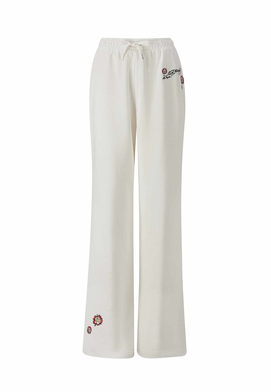 Ed Hardy Womens Geisha World Relaxed Joggers - White