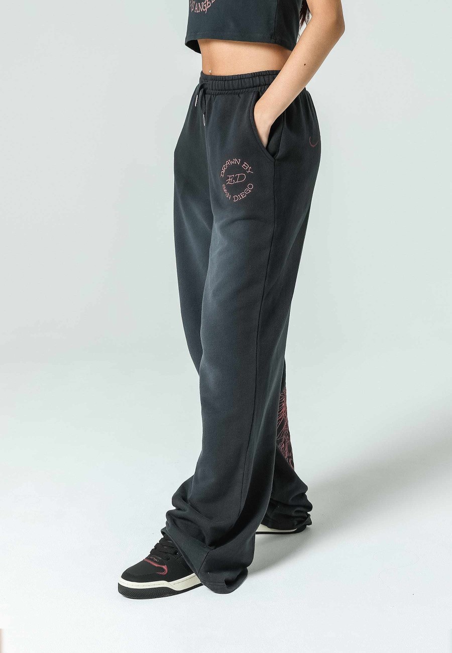 Ed Hardy Womens Eagle-Skull Oversize Jogger