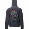 Ed Hardy Mens Skull-Rider Graphic Zip Through Hoodie