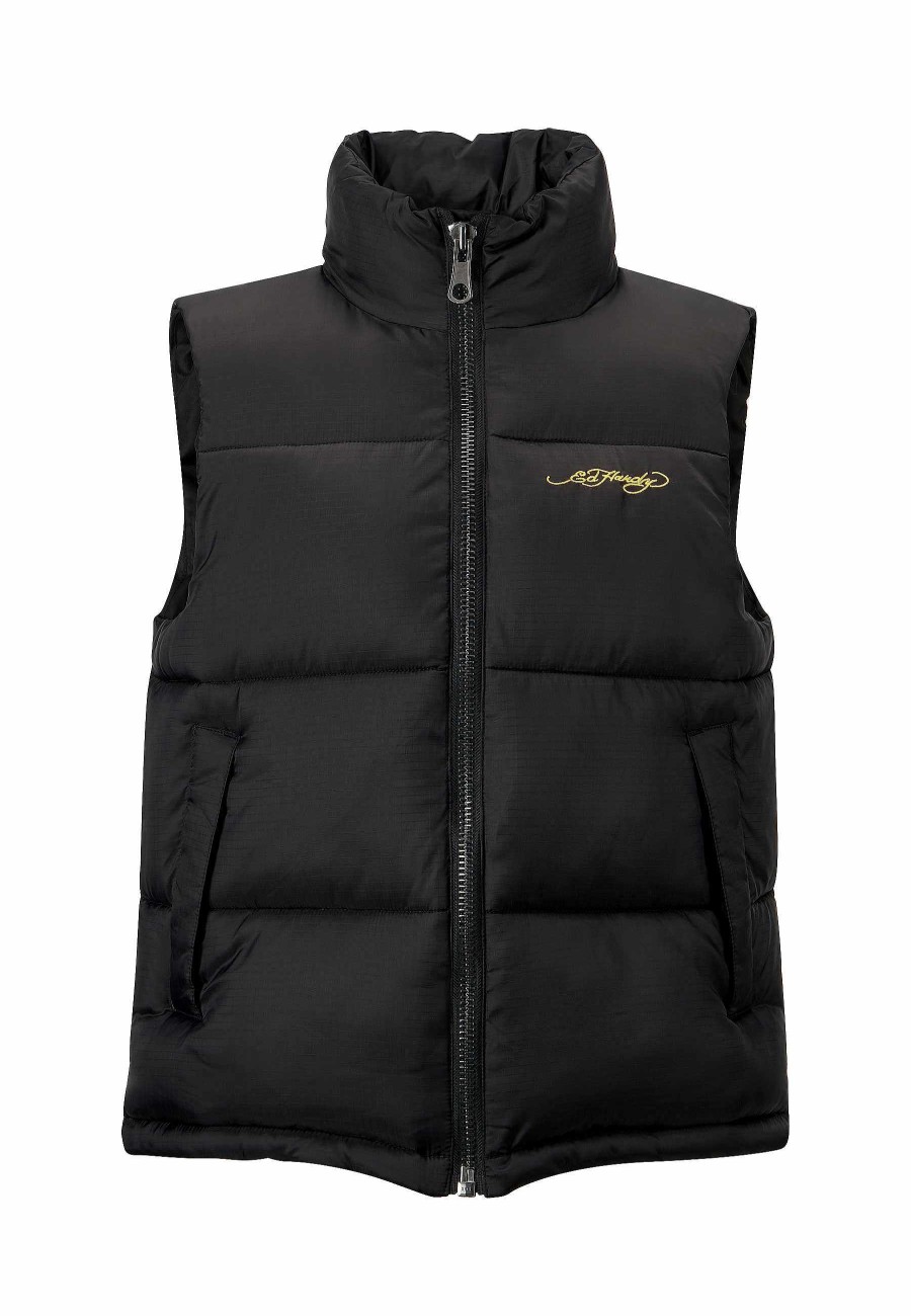 Ed Hardy Womens Love Runs Wild Gilet Puffer Jacket