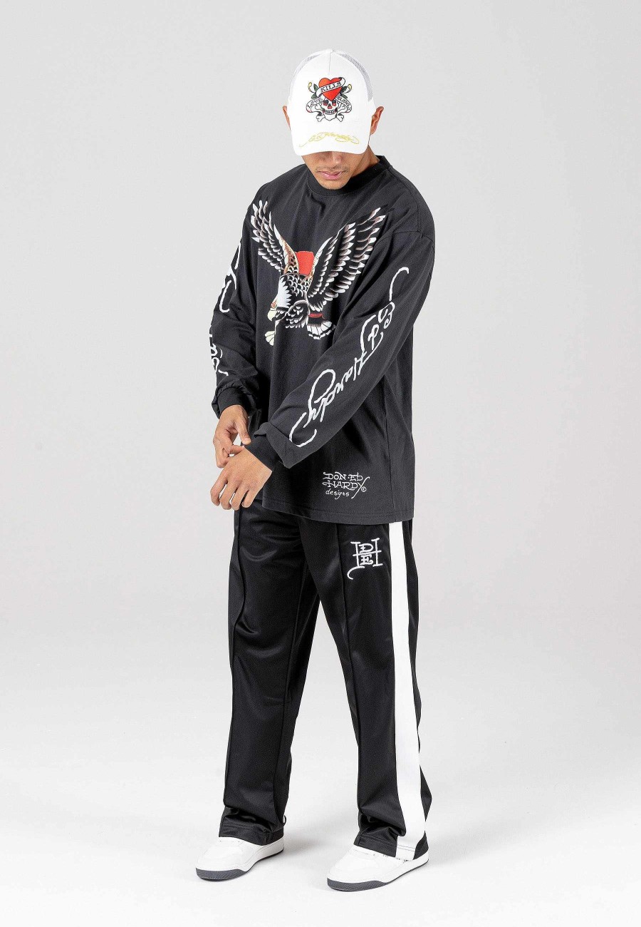 Ed Hardy Mens Eagle-Japan Long Sleeve T-Shirt