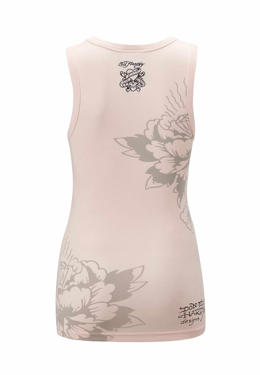 Ed Hardy Womens Love Kills Slow Tight Vest - Pink