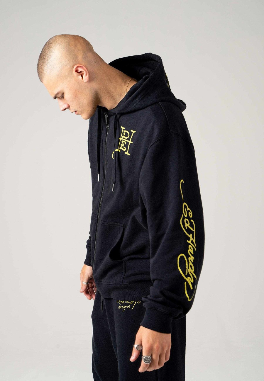 Ed Hardy Mens Back-Dragon Graphic Hoodie