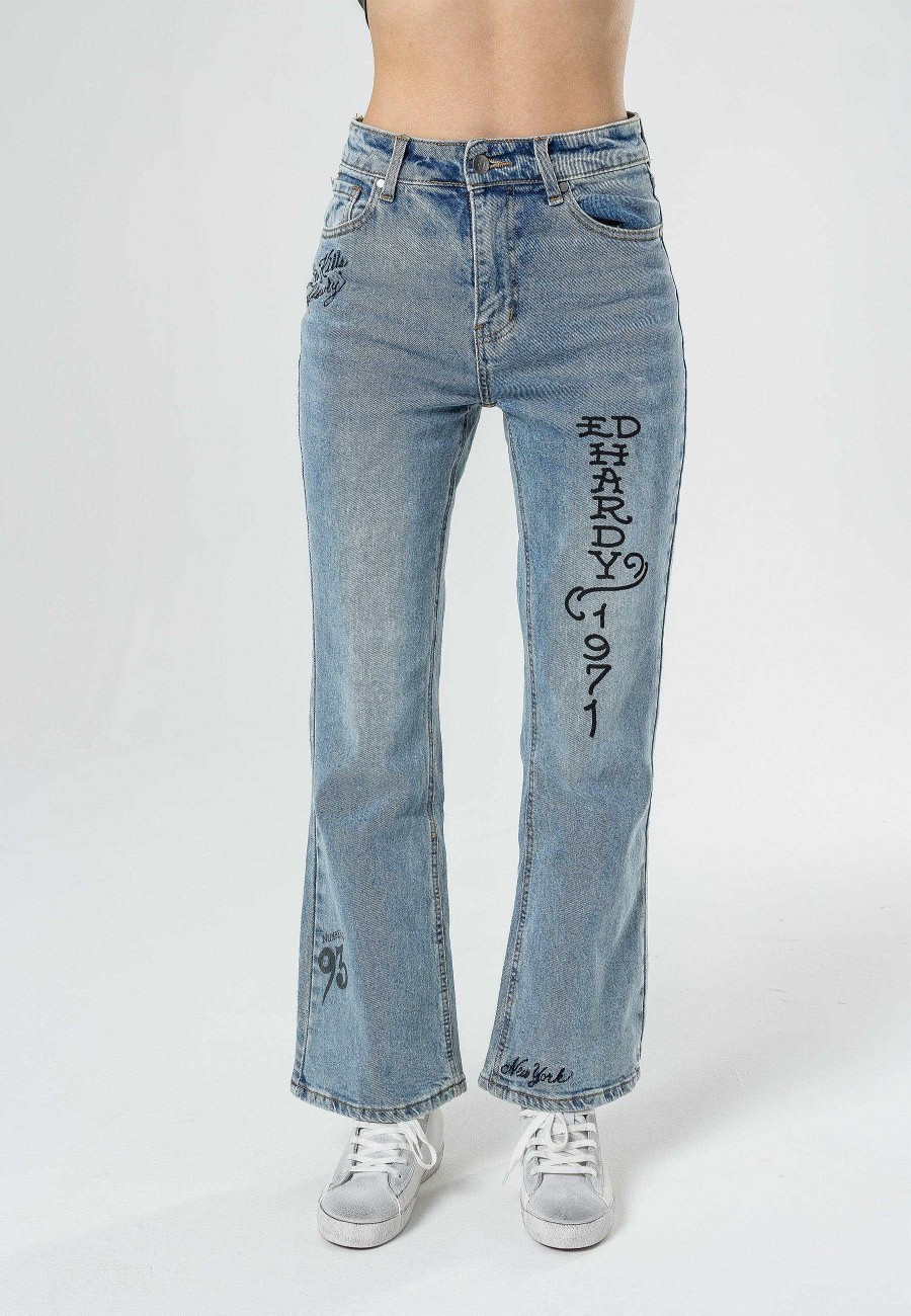 Ed Hardy Womens Doodle-Star Crop Jeans