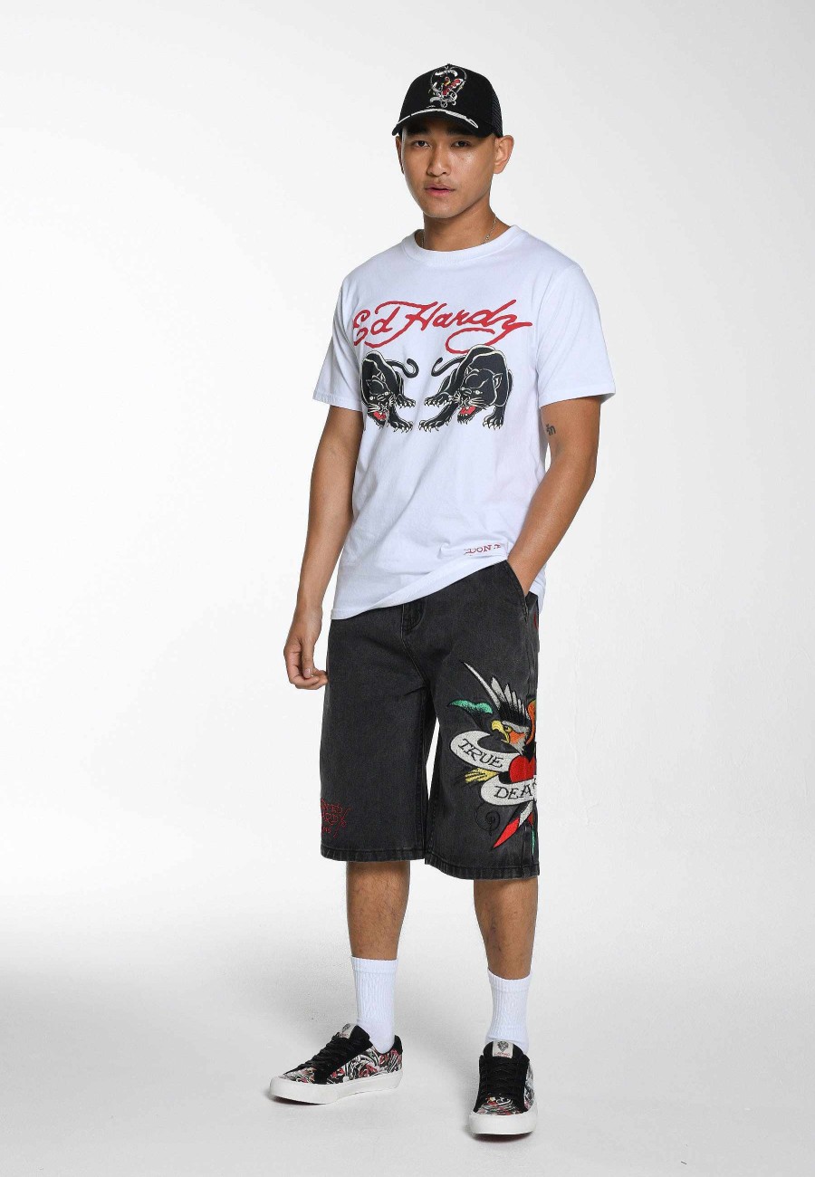 Ed Hardy Mens True Till Death Denim Jorts Shorts