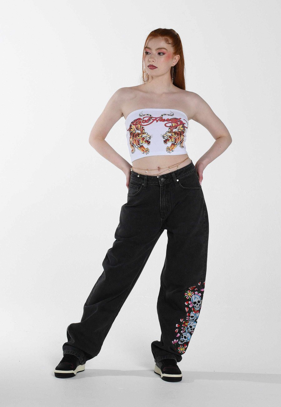 Ed Hardy Womens Double-Tiger Bandeu Top