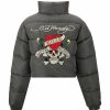 Ed Hardy Womens Lks Cropped Puffer Jacket