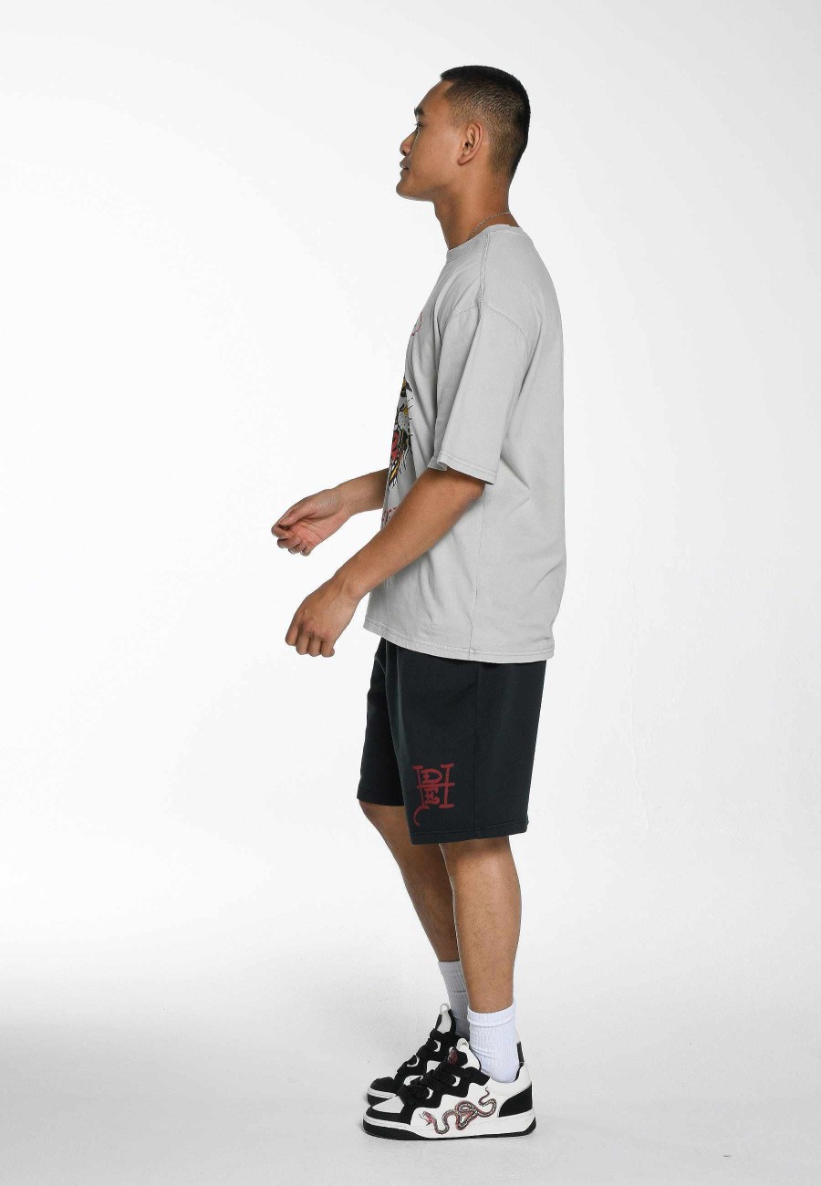 Ed Hardy Mens Fireball Dragon Sweat Shorts