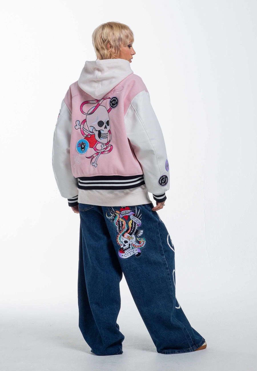 Ed Hardy Womens Ny City Xtra Oversized Denim Trousers Jeans
