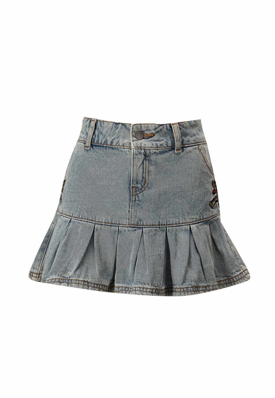 Ed Hardy Womens Panther Prowl Pleated Skirt