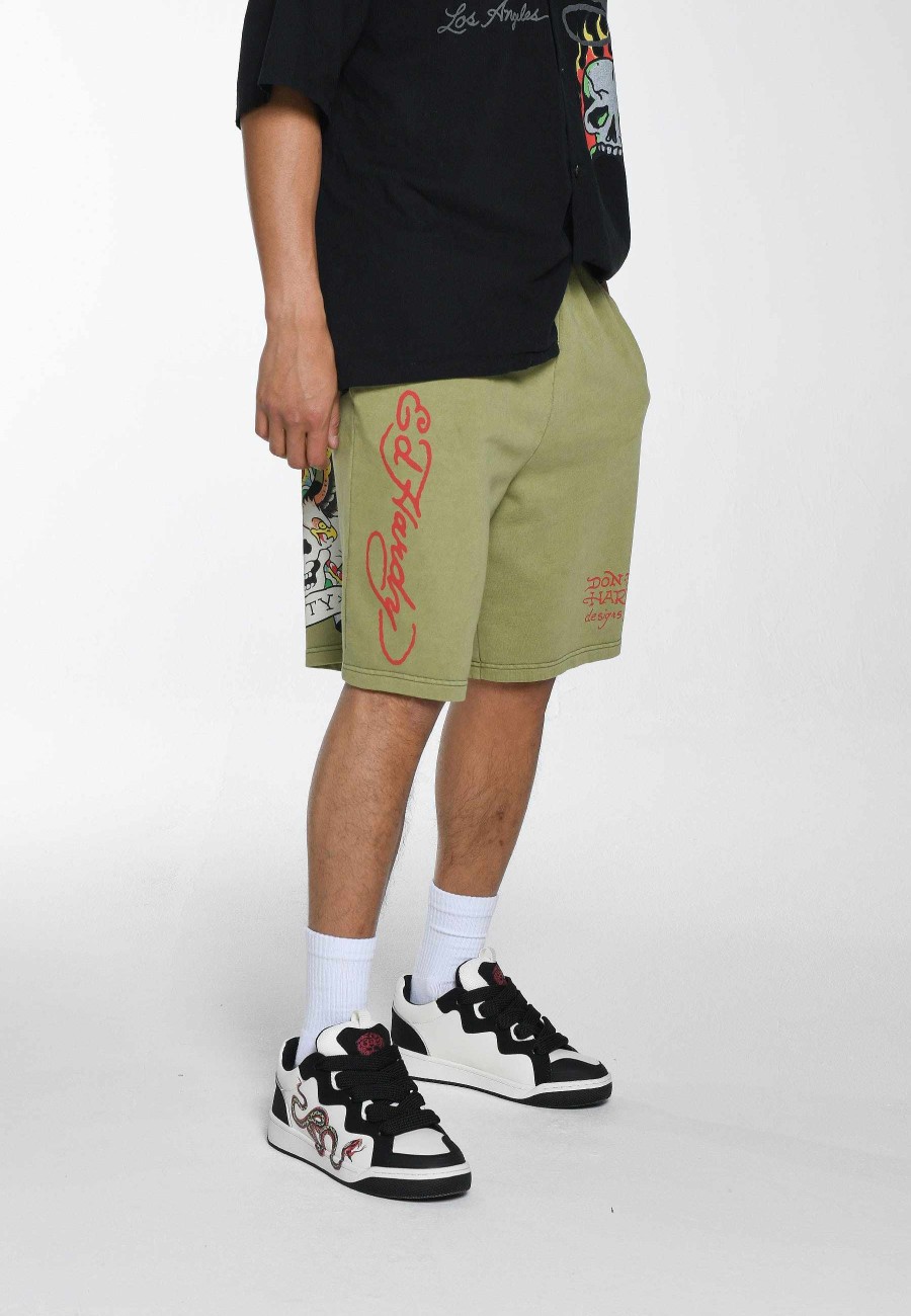 Ed Hardy Mens Nyc Skull Sweat Shorts