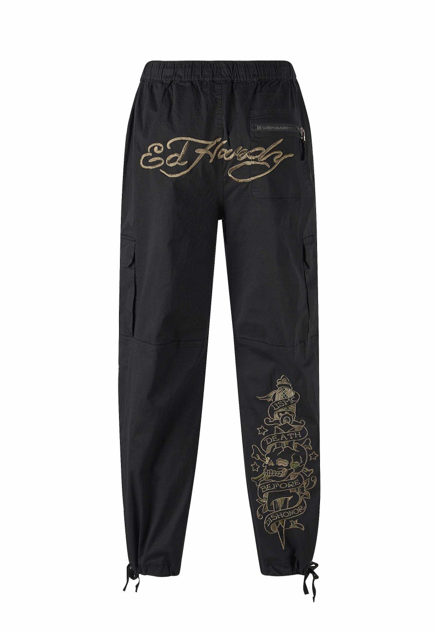 Ed Hardy Mens D-B-D Tonal Woven Cargo Trousers