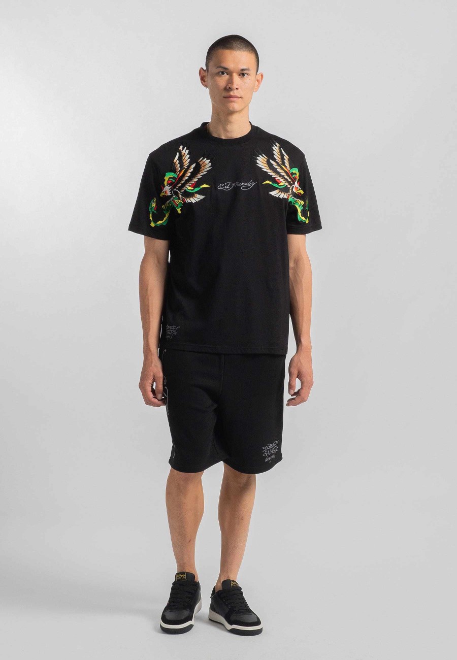 Ed Hardy Mens Snake-Eagle-Flight Sweat Shorts