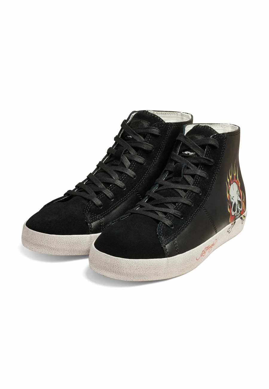 Ed Hardy Mens Scuff - Ed High - Skull Flame