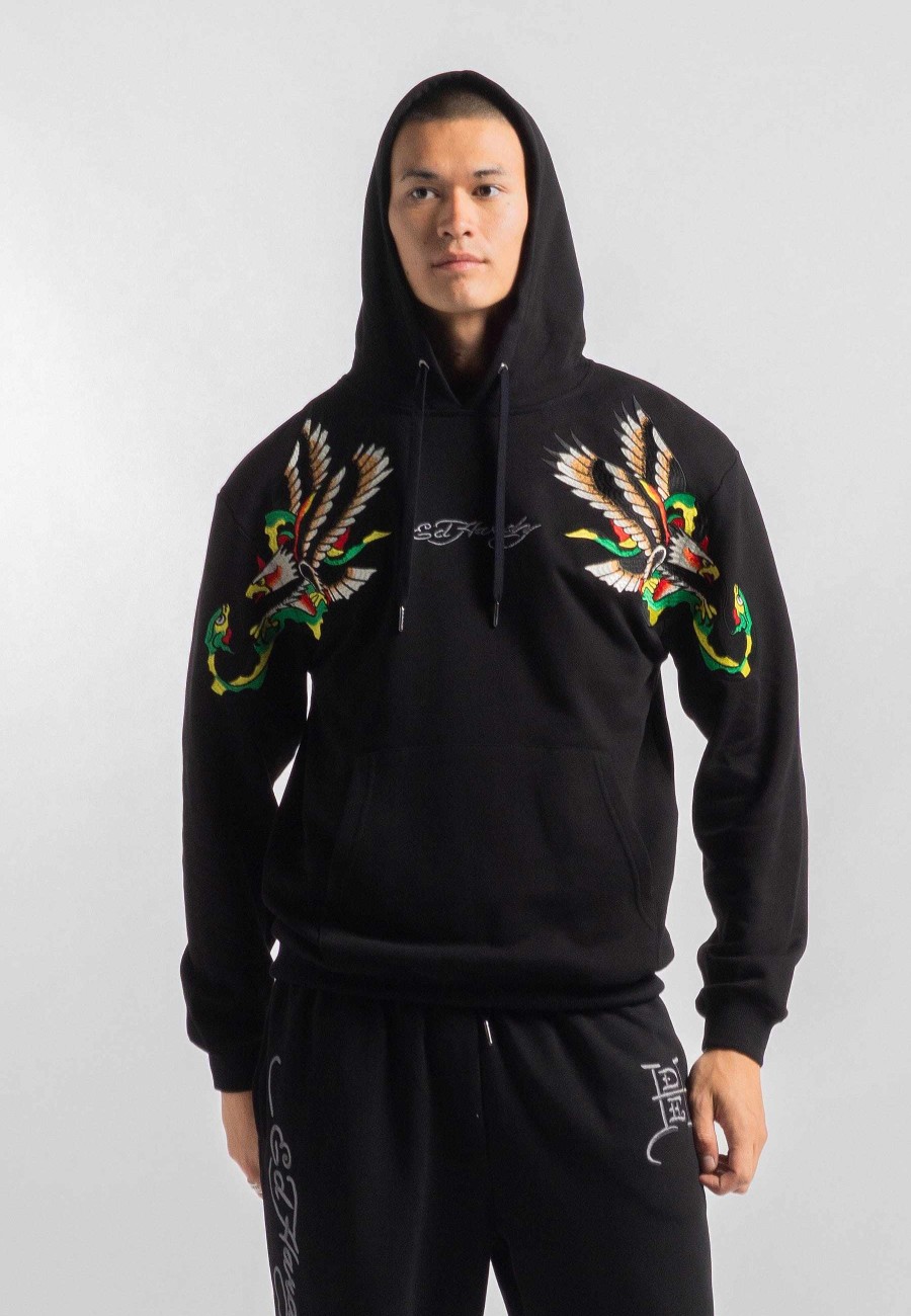 Ed Hardy Mens Snake-Eagle-Flight Hoodie