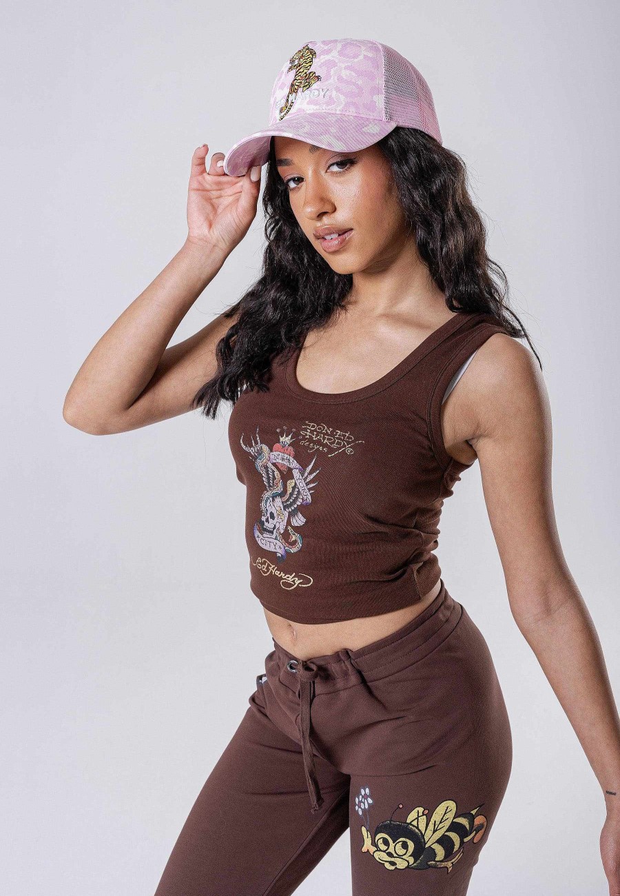 Ed Hardy Womens New York City Cropped Vest