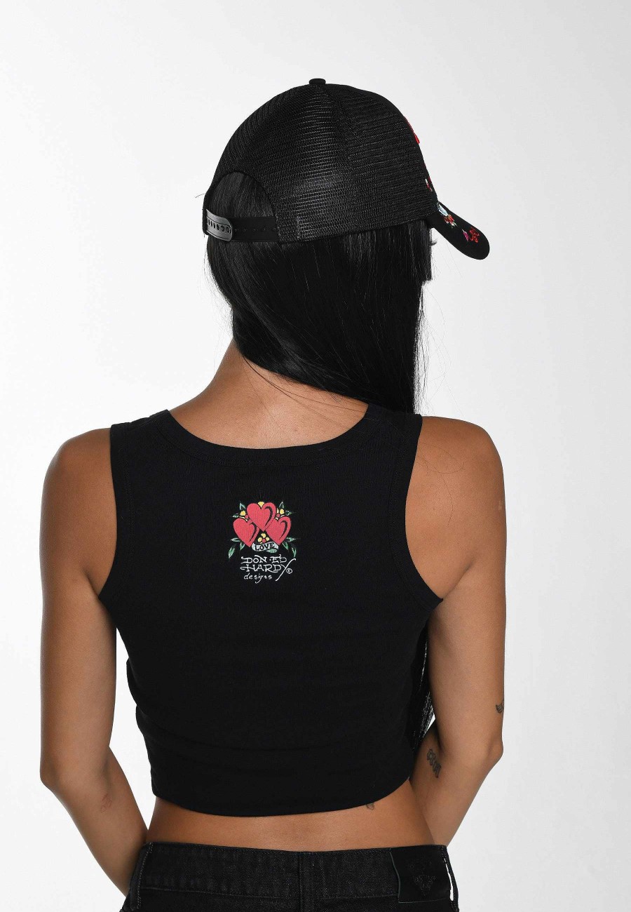 Ed Hardy Uni Skull-Blossom Twill Front Mesh Trucker
