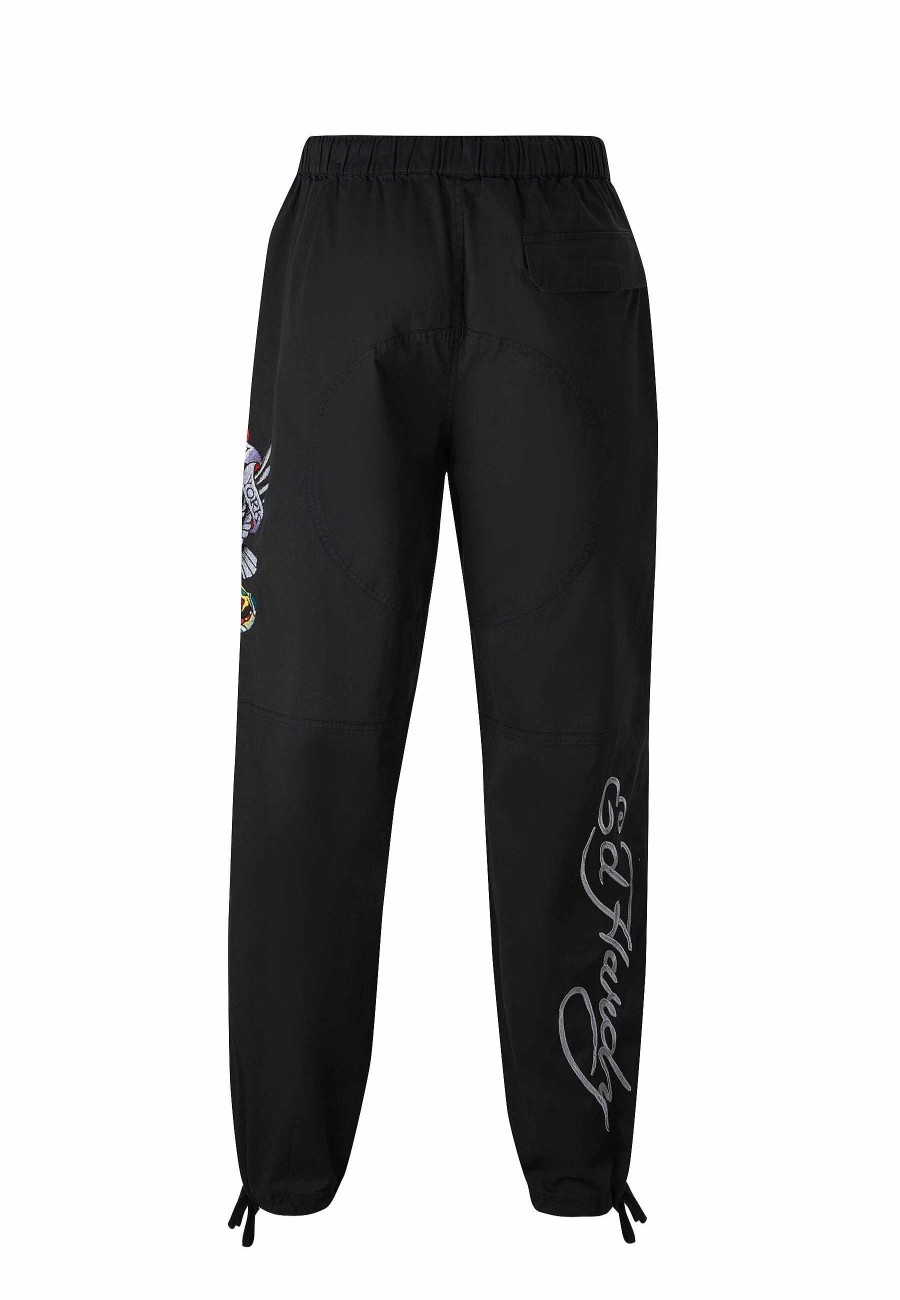 Ed Hardy Mens Side-Snake-Skull Woven Tech Trouser