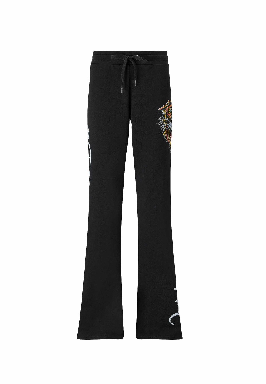 Ed Hardy Womens La-Tiger-Roar Flared Trousers