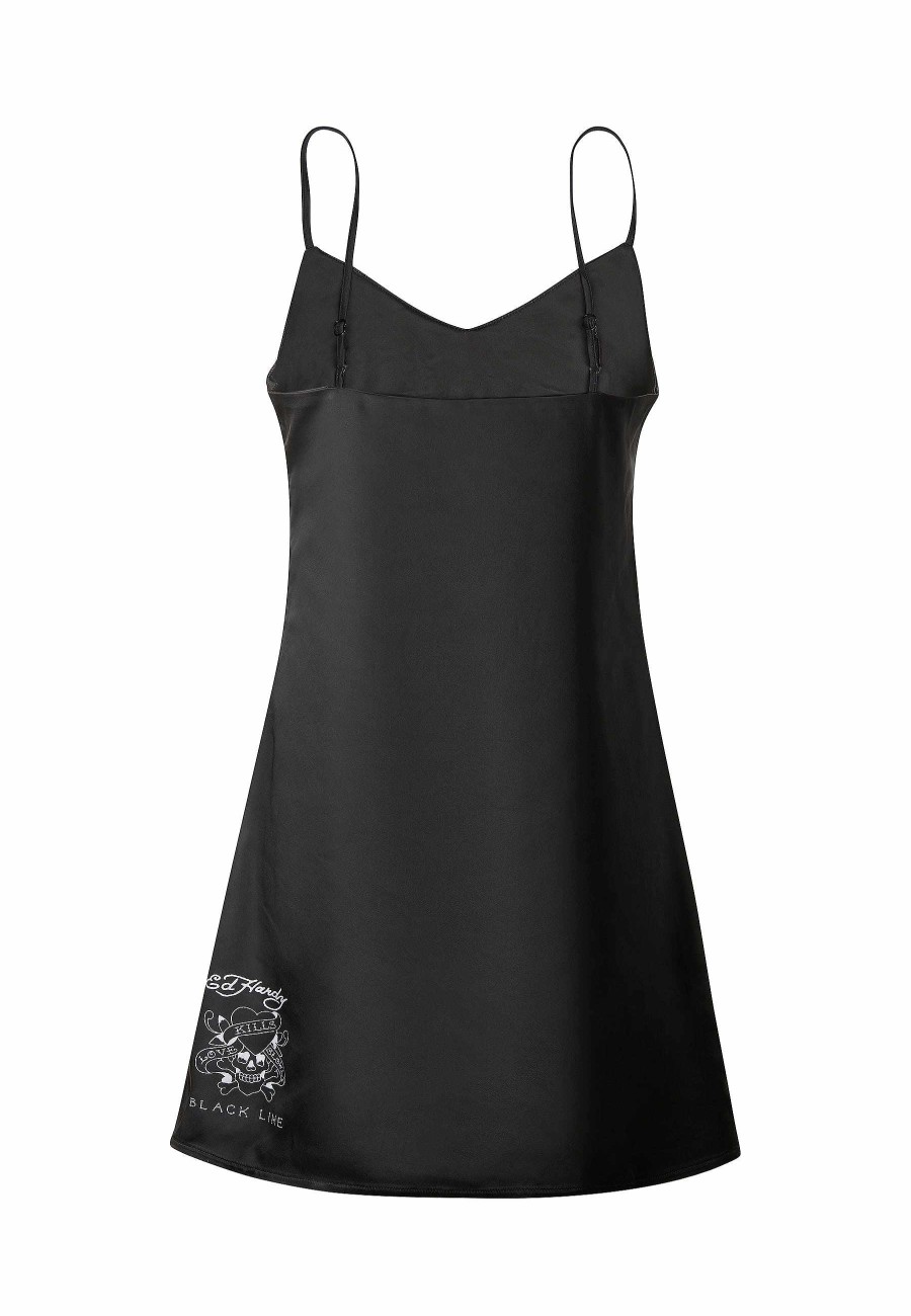 Ed Hardy Womens Snake & Dagger Strappy Mini Dress - Black