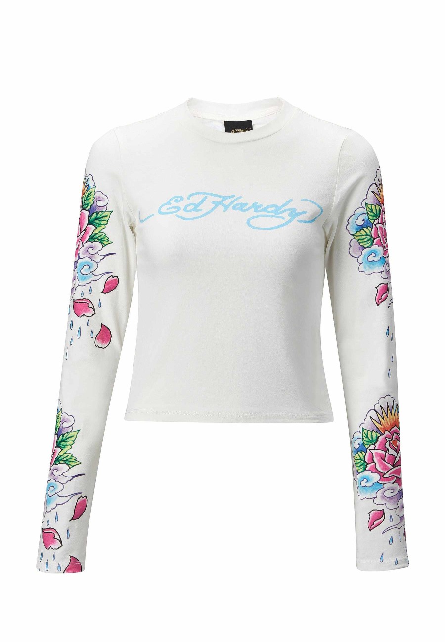 Ed Hardy Womens Mystic Panther Long Sleeve T-Shirt