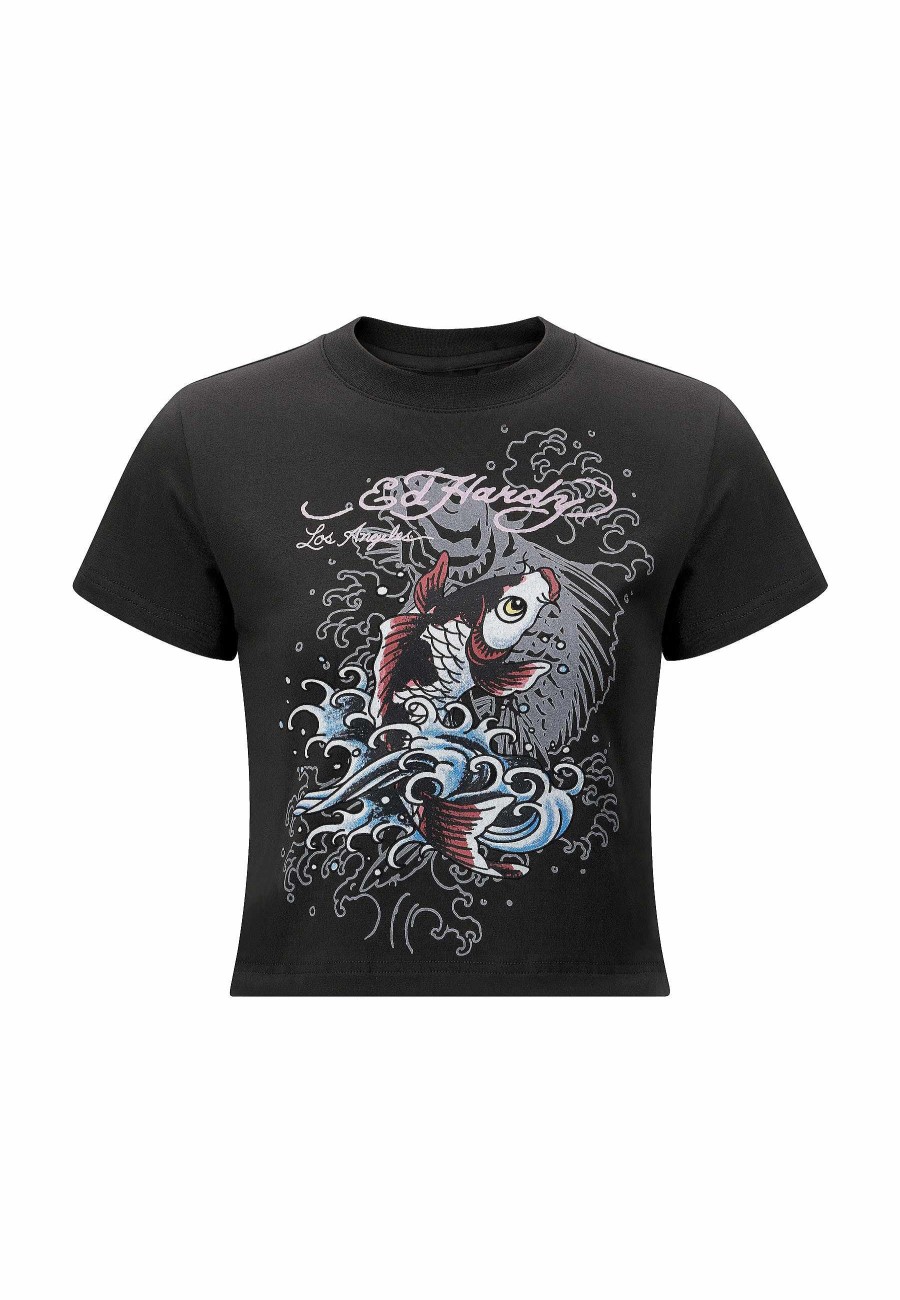 Ed Hardy Womens Koi Wave Baby T-Shirt