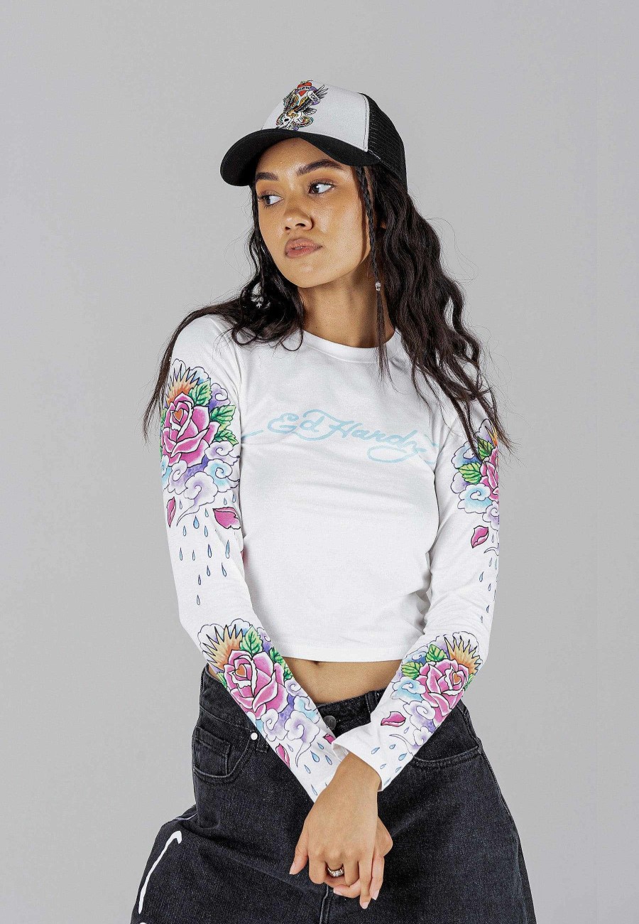 Ed Hardy Womens Mystic Panther Long Sleeve T-Shirt