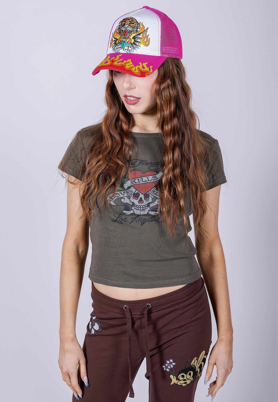 Ed Hardy Womens Love-Kills Slowly Tight Baby T-Shirt