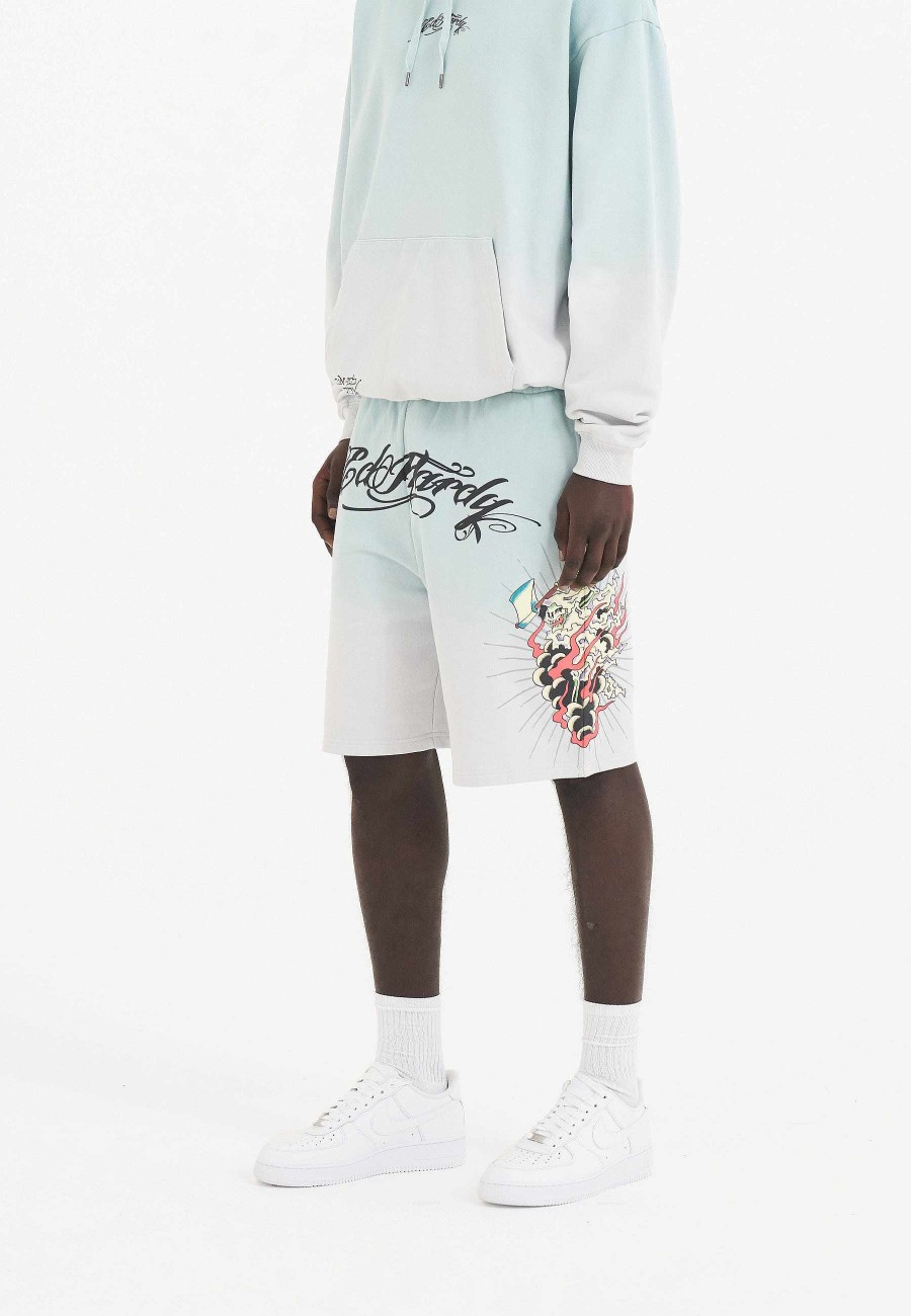 Ed Hardy Mens Death Fighter Sweat Shorts