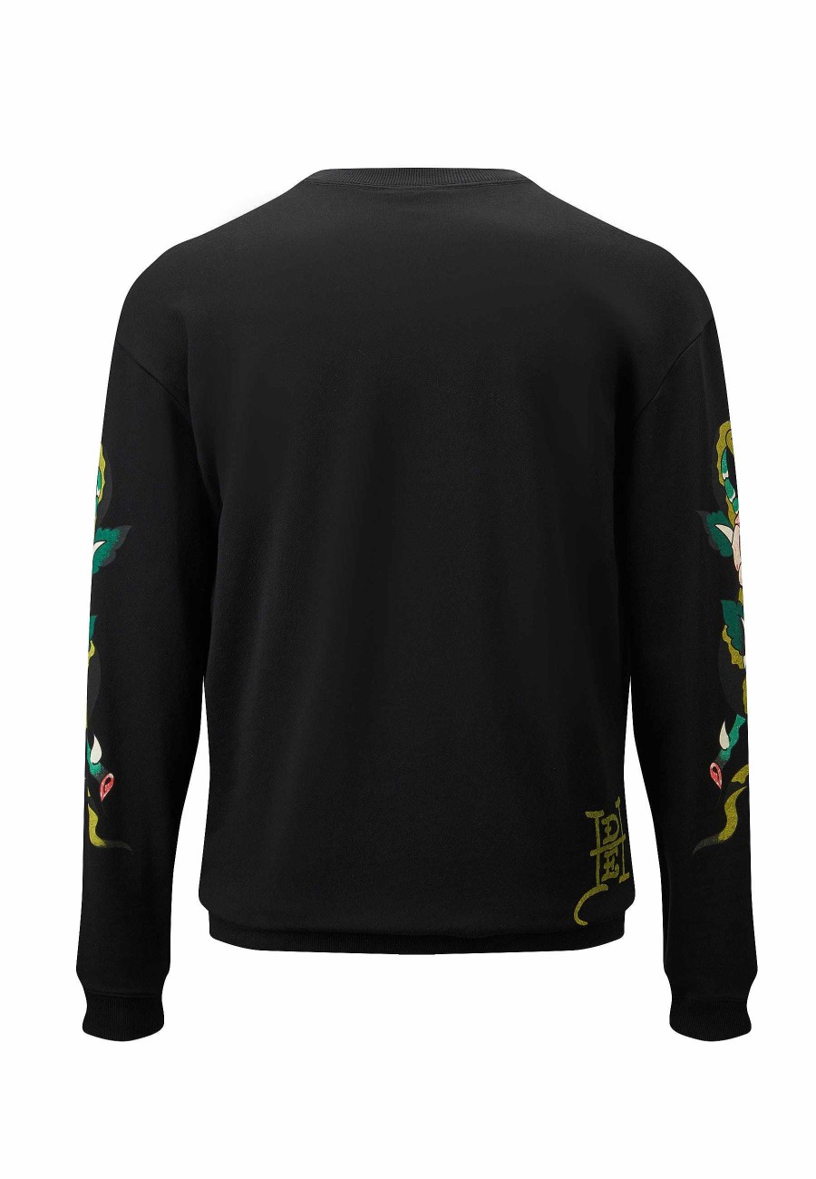 Ed Hardy Mens Skull-Dagz Graphic Crew Neck Sweatshirt