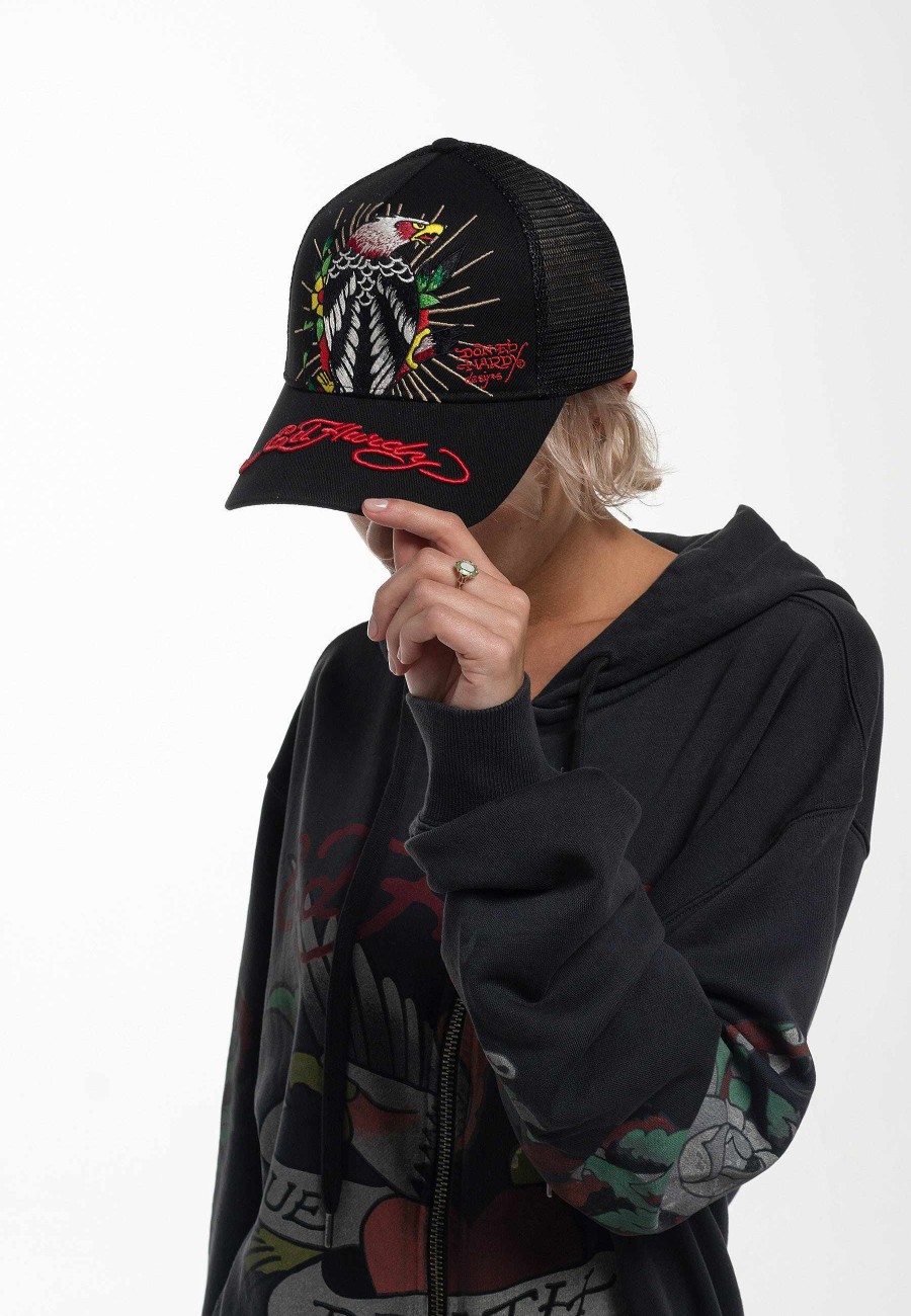 Ed Hardy Uni Perching-Harpy Twill Front Mesh Trucker