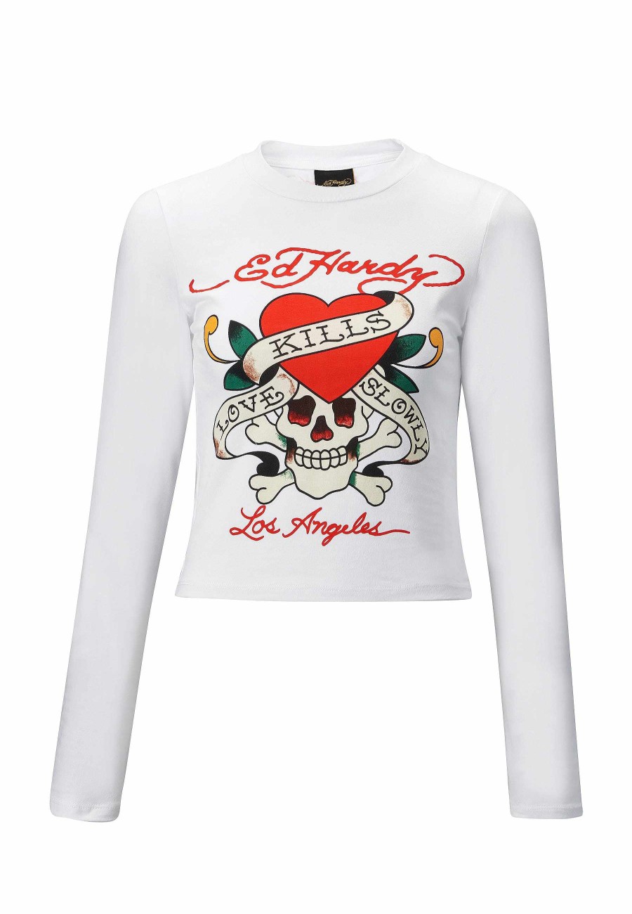 Ed Hardy Womens Love Kills Long Sleeve T-Shirt