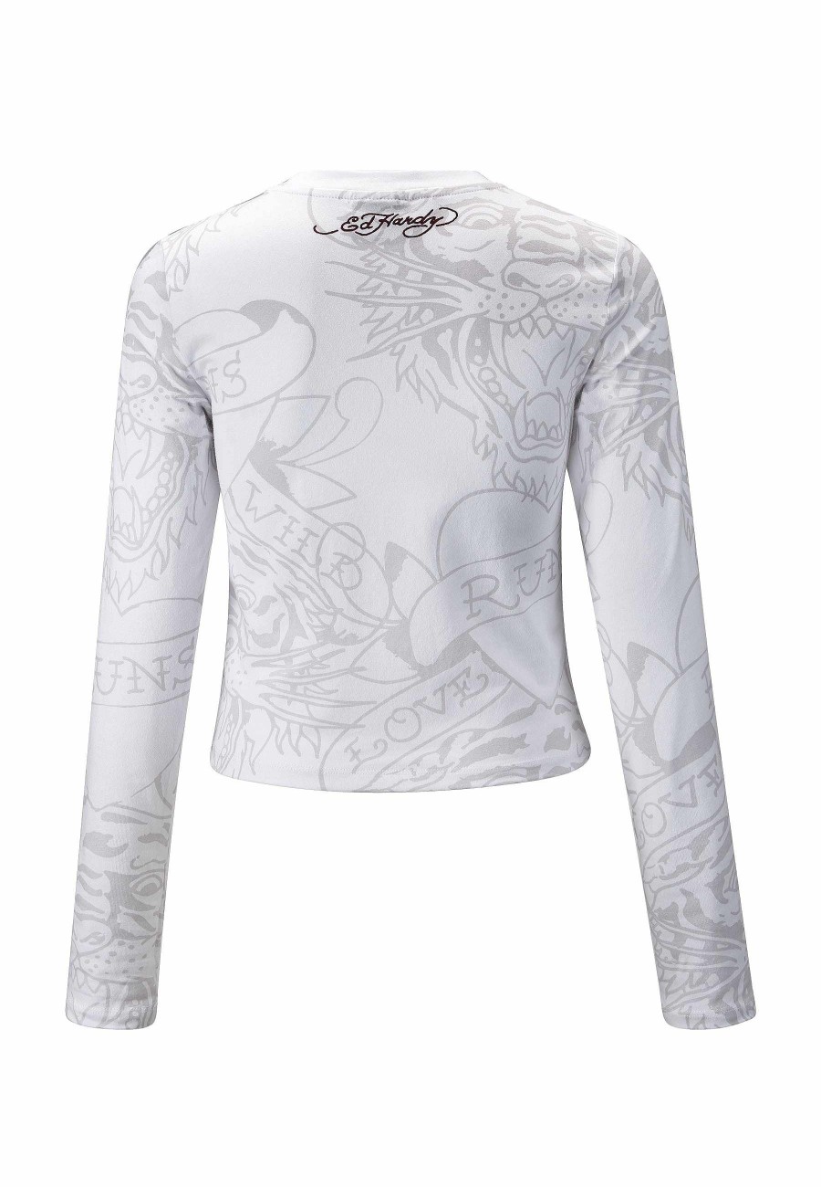 Ed Hardy Womens Ny City Long Sleeve T-Shirt
