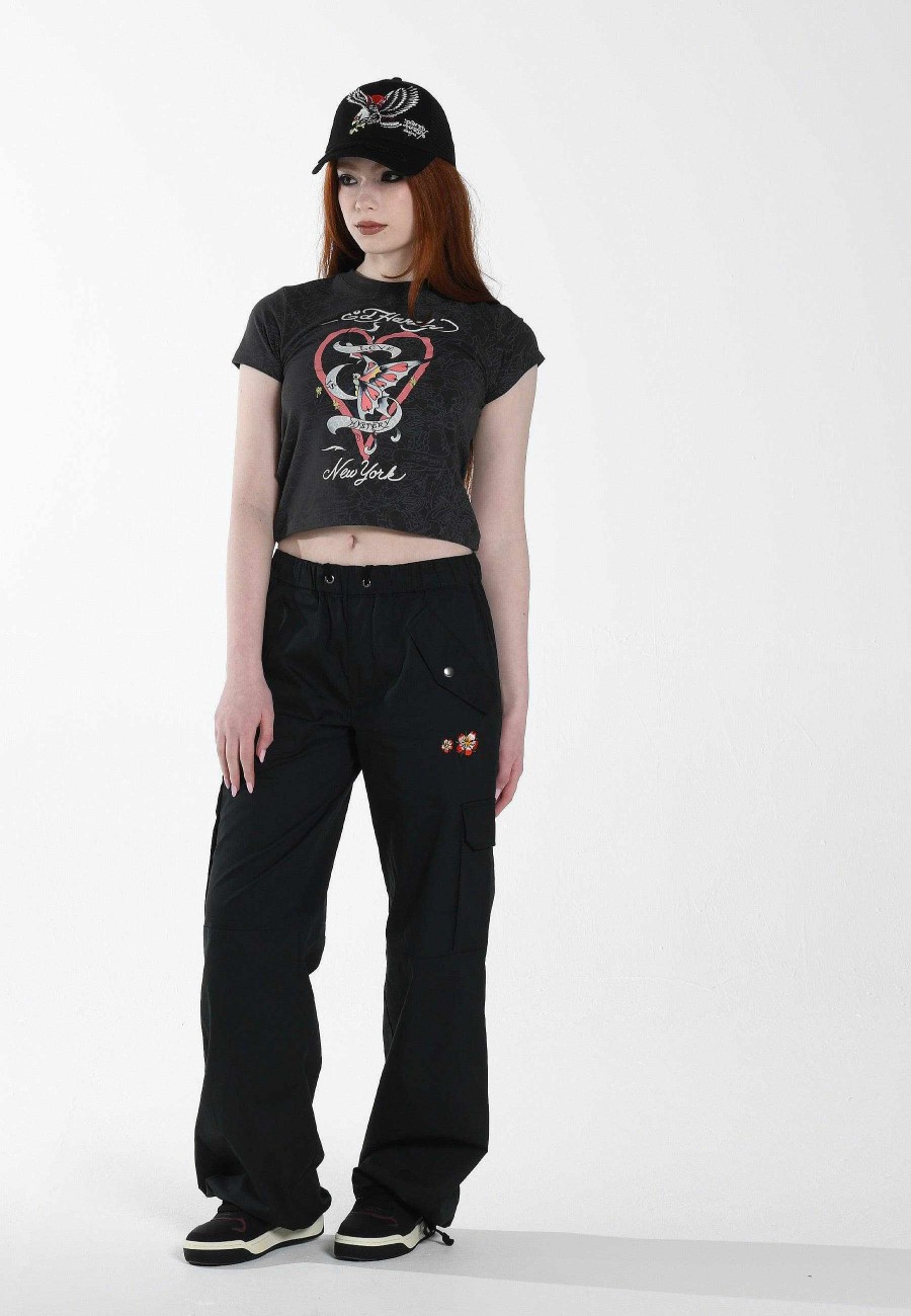 Ed Hardy Womens Mystery-Butterfly Baby T-Shirt