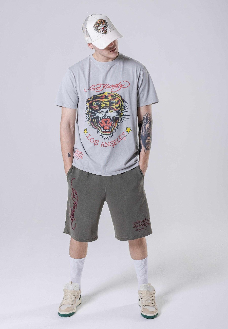 Ed Hardy Mens Nu-Dragon Back Sweat Shorts