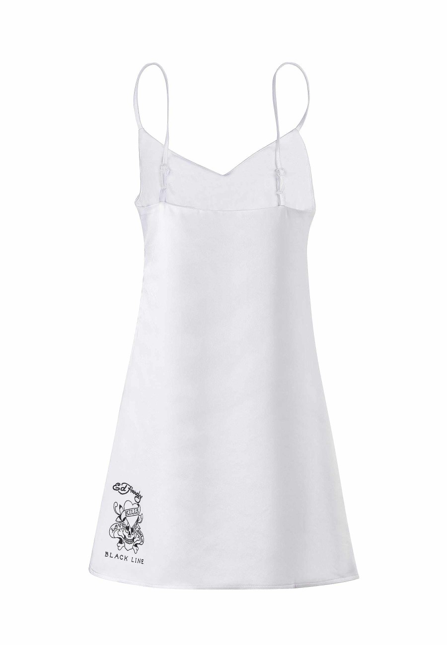 Ed Hardy Womens Snake & Dagger Strappy Mini Dress - White