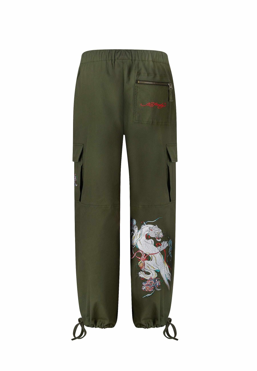 Ed Hardy Womens Mystic Panther Cargo Pants Trousers
