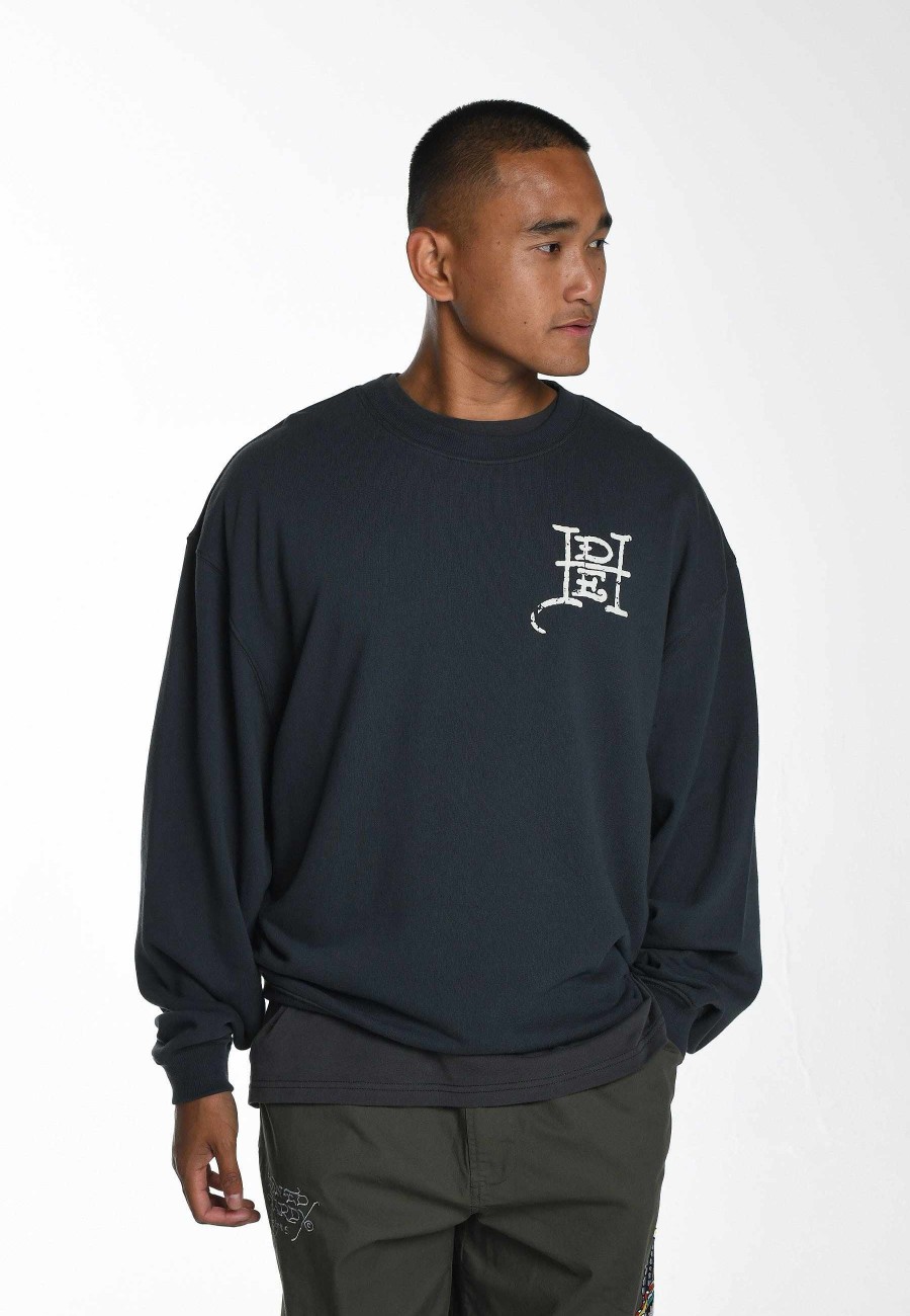 Ed Hardy Mens Slow-Love Graphic Crew Neck Sweatshirt