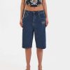 Ed Hardy Womens Dragon Crawl Relaxed Denim Jorts Shorts