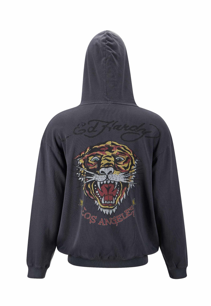 Ed Hardy Mens Melrose-Tiger Graphic Hoodie