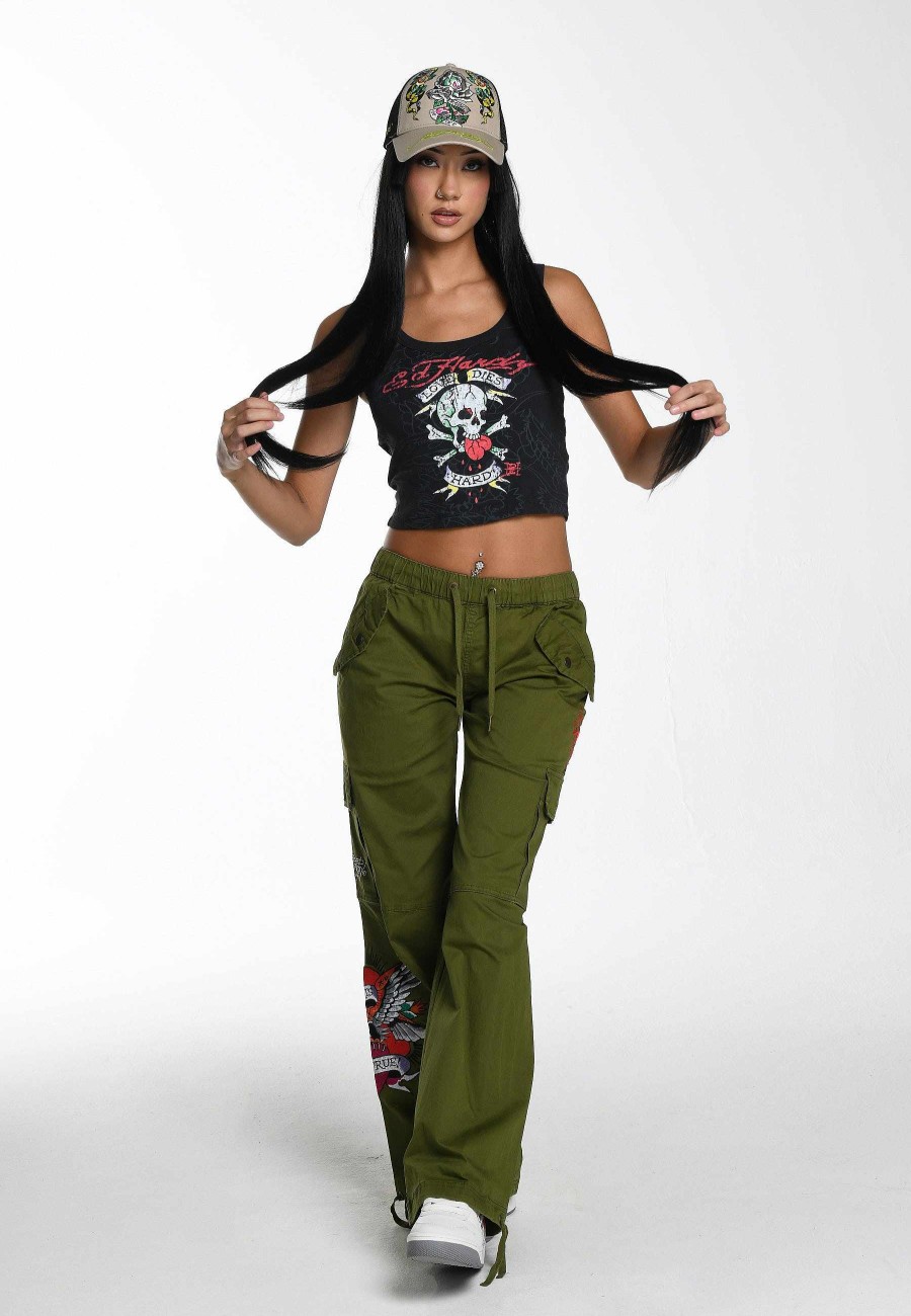 Ed Hardy Womens Brave Heart Cargo Trouser