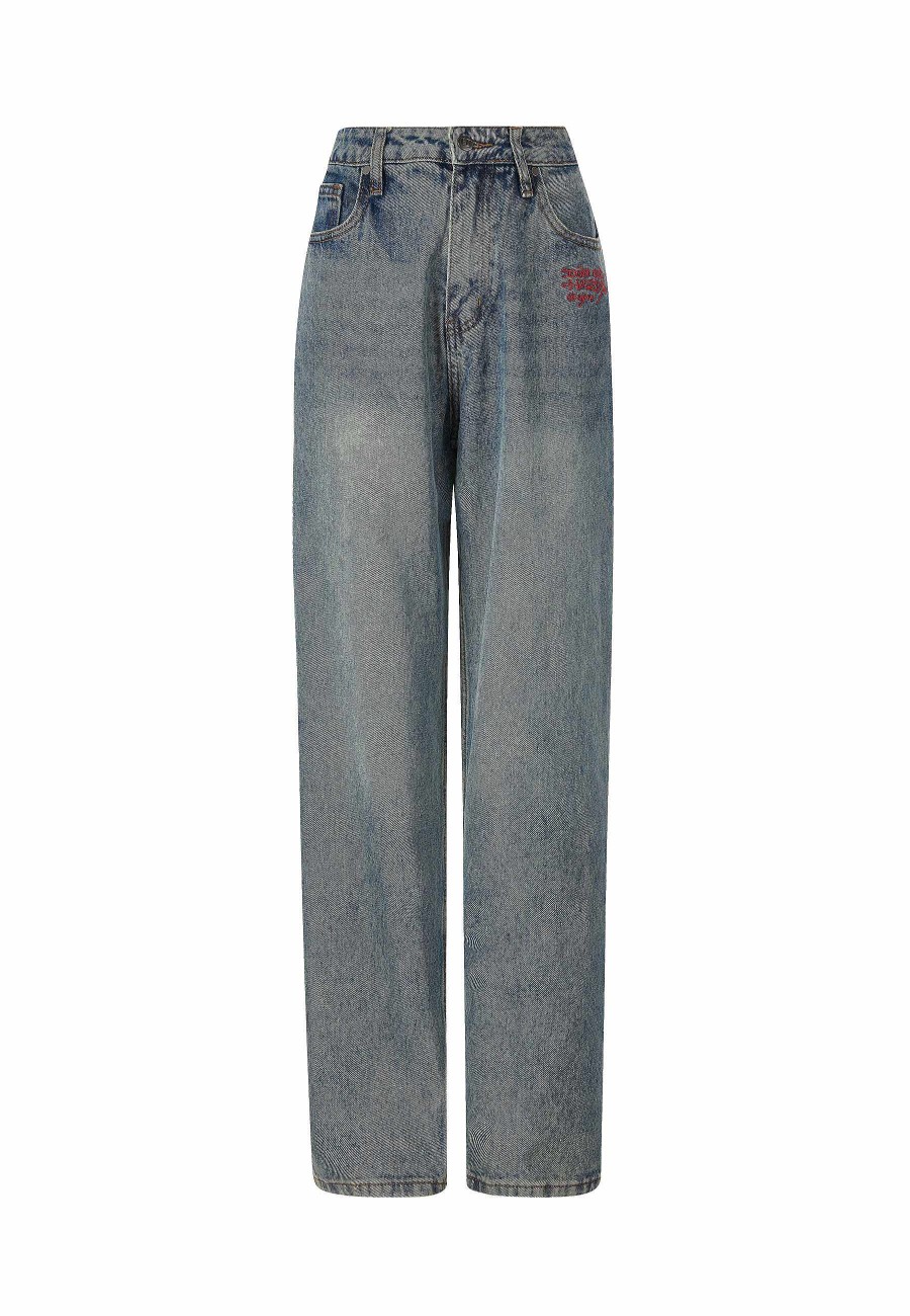 Ed Hardy Womens Only Live Once Relaxed Denim Trousers Jeans