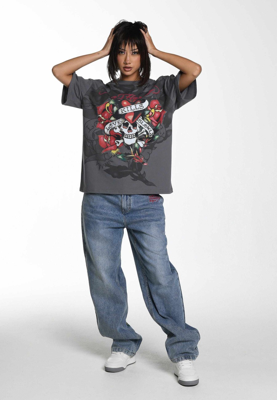 Ed Hardy Womens Kills Slowly Relaxed T-Shirt