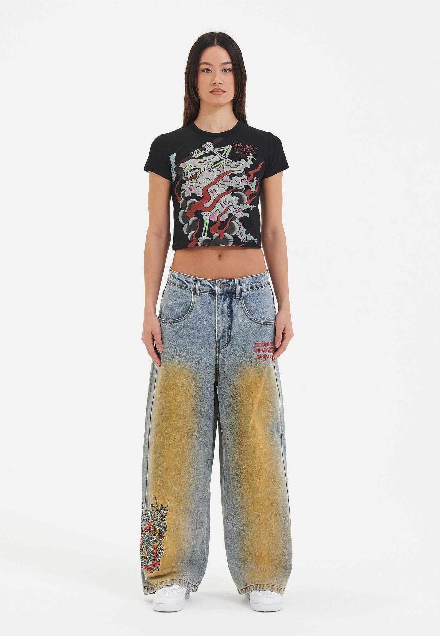 Ed Hardy Womens Hell Swinging Baby Tshirt Top