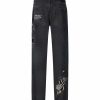 Ed Hardy Mens Panther-Crouch-Leap Tattoo Graphic Relaxed Denim Trousers Jeans