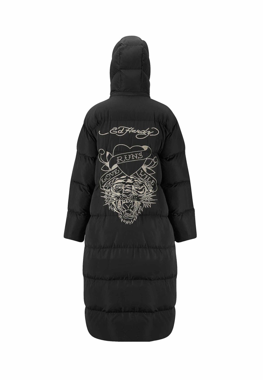 Ed Hardy Womens Love Runs Wild Puffer Jacket