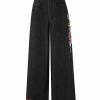 Ed Hardy Womens Love Kills Xtra Oversized Denim Trousers Jeans
